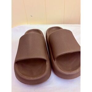 Bronax Cloud Slides Brown Cushion Platform Sandals Mens 5.5 Womens 7  EU 37-38